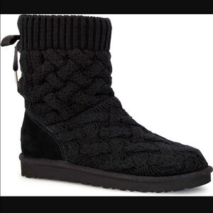 UGG Black Knit Ankle Boots